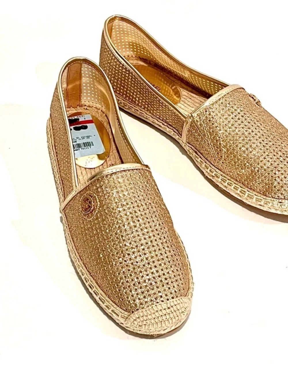 Michael Kors Kendrick Gold Metallic Espadrille Slip On Flats NWT 9